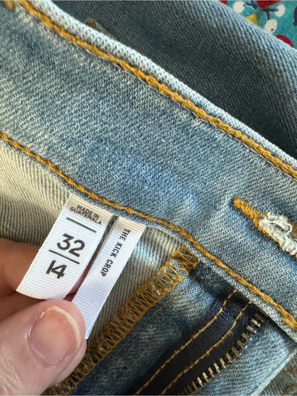 NWOT Patch Pocket Kick Crop Jeans in Bright Vintage Wash